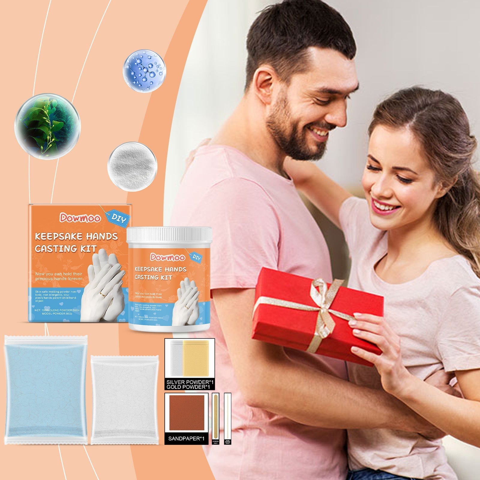 KTX-417811 3D Hand Mold Gypsum Production Kit with Clay Sculpture Materials