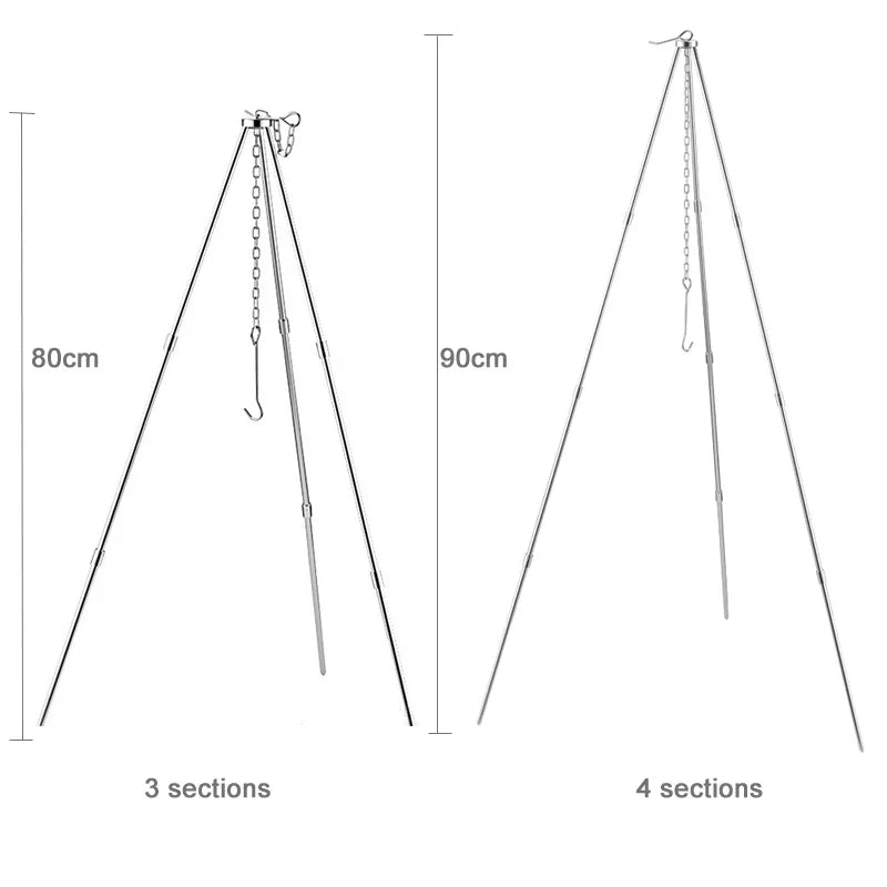 KTX-418387 Durable Aluminium Alloy Tripod Cooking Stand for Outdoor Camping and Picnics