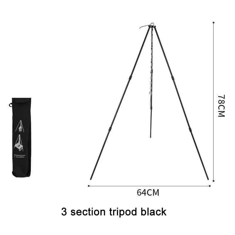 KTX-418387 Durable Aluminium Alloy Tripod Cooking Stand for Outdoor Camping and Picnics