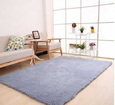 KTX-418579 Fluffy White Solid Area Rug for Living Room, Bedroom, and Kitchen - Non-Slip Plush Carpet