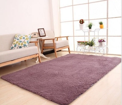 KTX-418579 Fluffy White Solid Area Rug for Living Room, Bedroom, and Kitchen - Non-Slip Plush Carpet