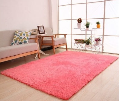 KTX-418579 Fluffy White Solid Area Rug for Living Room, Bedroom, and Kitchen - Non-Slip Plush Carpet