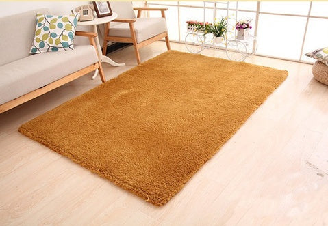 KTX-418579 Fluffy White Solid Area Rug for Living Room, Bedroom, and Kitchen - Non-Slip Plush Carpet