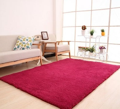 KTX-418579 Fluffy White Solid Area Rug for Living Room, Bedroom, and Kitchen - Non-Slip Plush Carpet