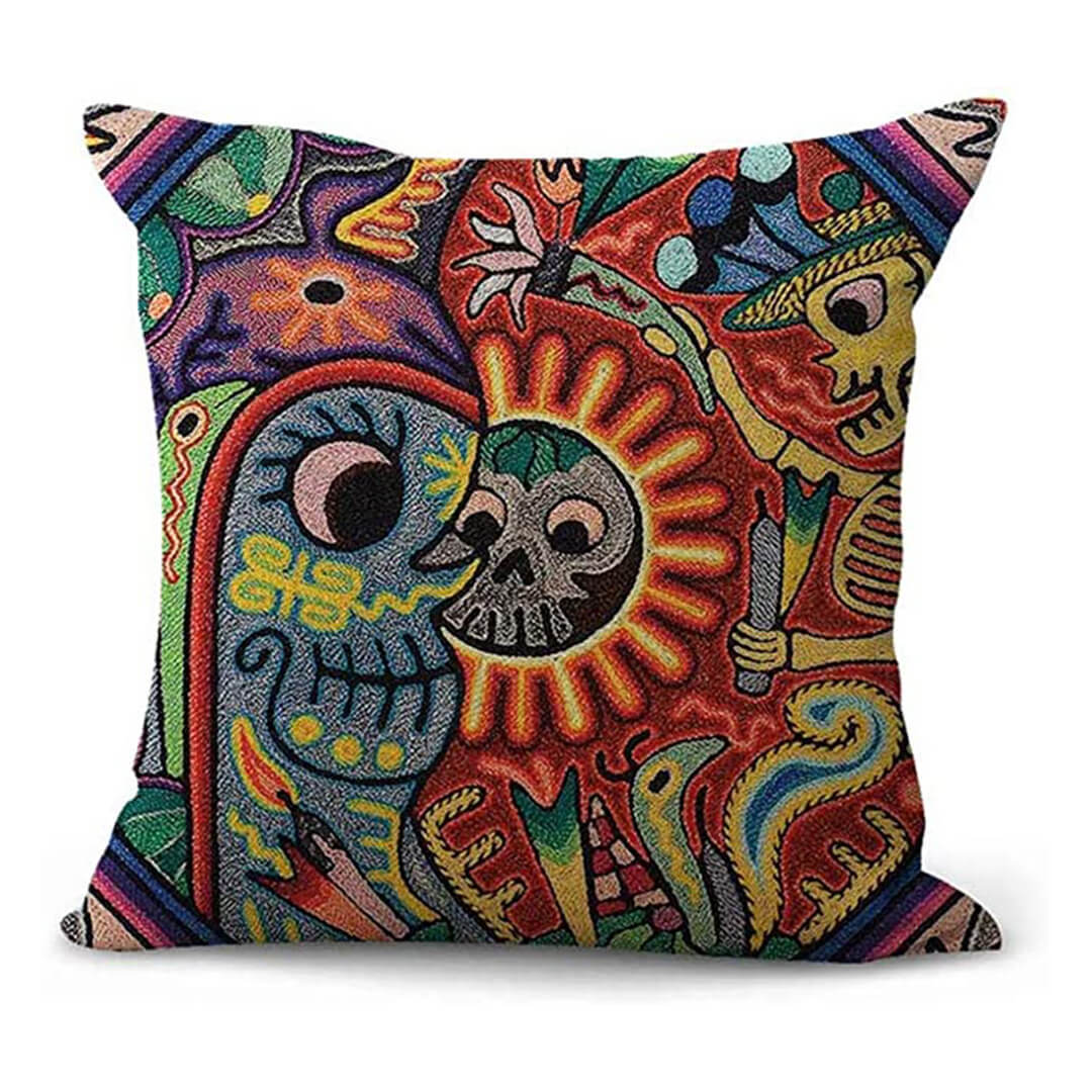 KTX-419859 Mexican Style Super Soft Cotton and Linen Pillowcase 45x45 cm