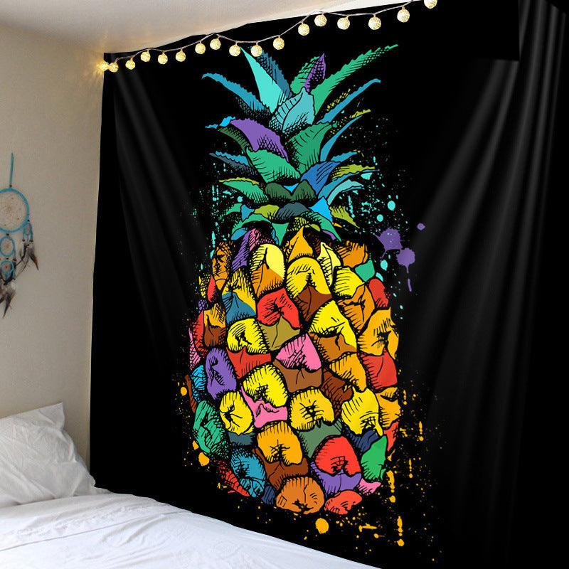 KTX-419859 Polyester Family Hanging Cloth with Floral and Leaf Patterns - Machine Washable Tapestry for Home Decor