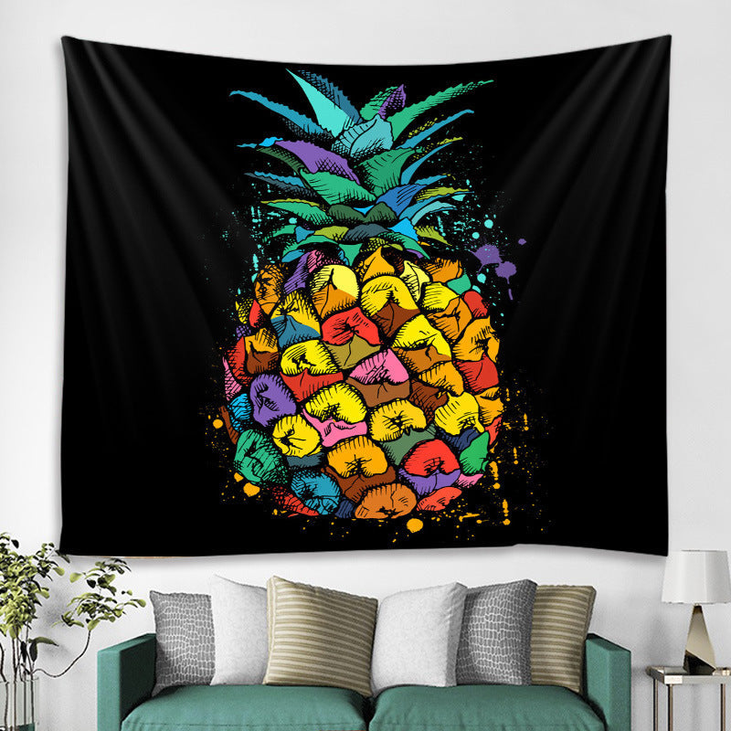 KTX-419859 Polyester Family Hanging Cloth with Floral and Leaf Patterns - Machine Washable Tapestry for Home Decor