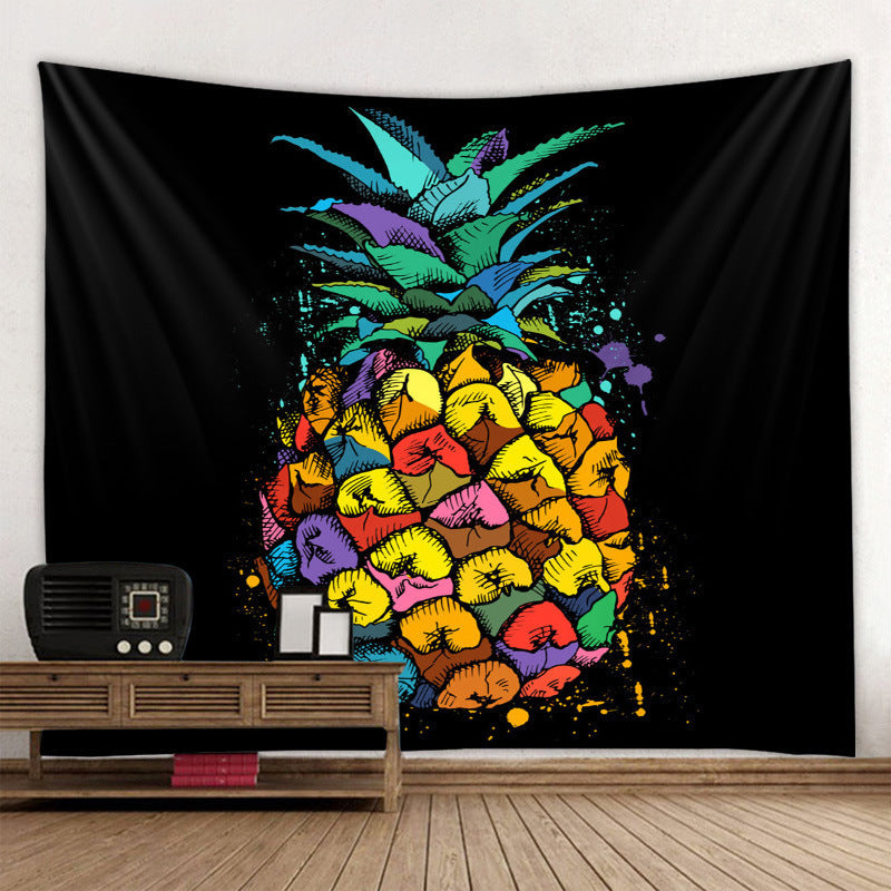 KTX-419859 Polyester Family Hanging Cloth with Floral and Leaf Patterns - Machine Washable Tapestry for Home Decor