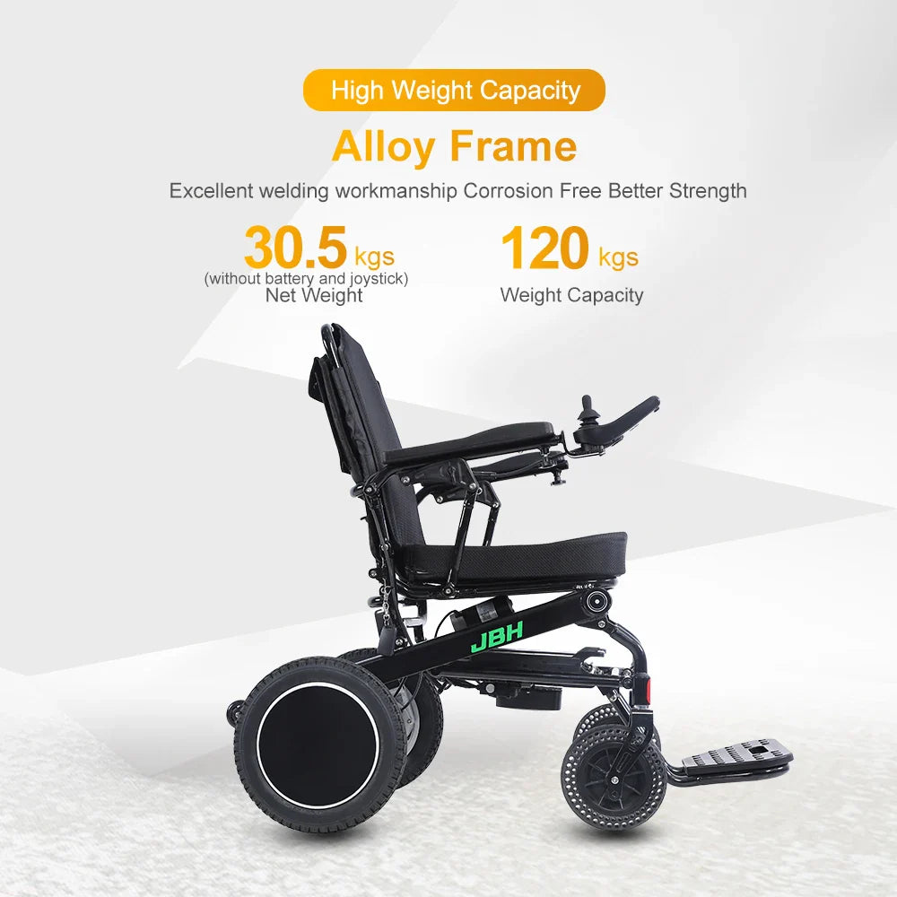 KTX-420051 Electric Wheelchair with EABS Braking System, 500W, 120kg Capacity, Black, Foldable, 20km Range