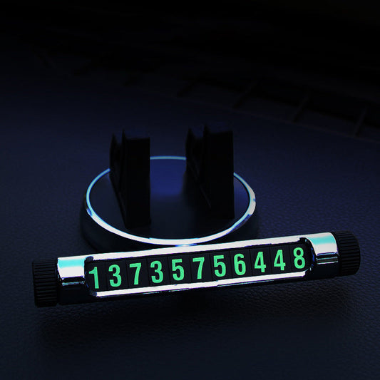 KTX-420243 Universal Multifunctional Car Phone Holder with Luminous Temporary Parking Number Plate, ABS & Silicone Material, Various Colors Available