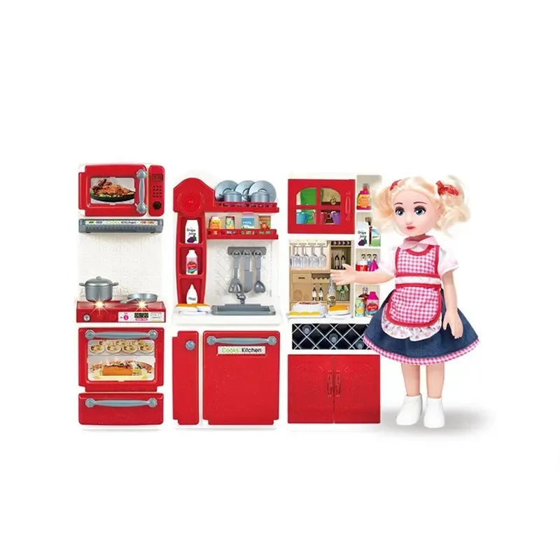 KTX-421011 Mini Plastic Refrigerator Play Set for Kids - Pretend Kitchen Toy for Ages 2 to 14