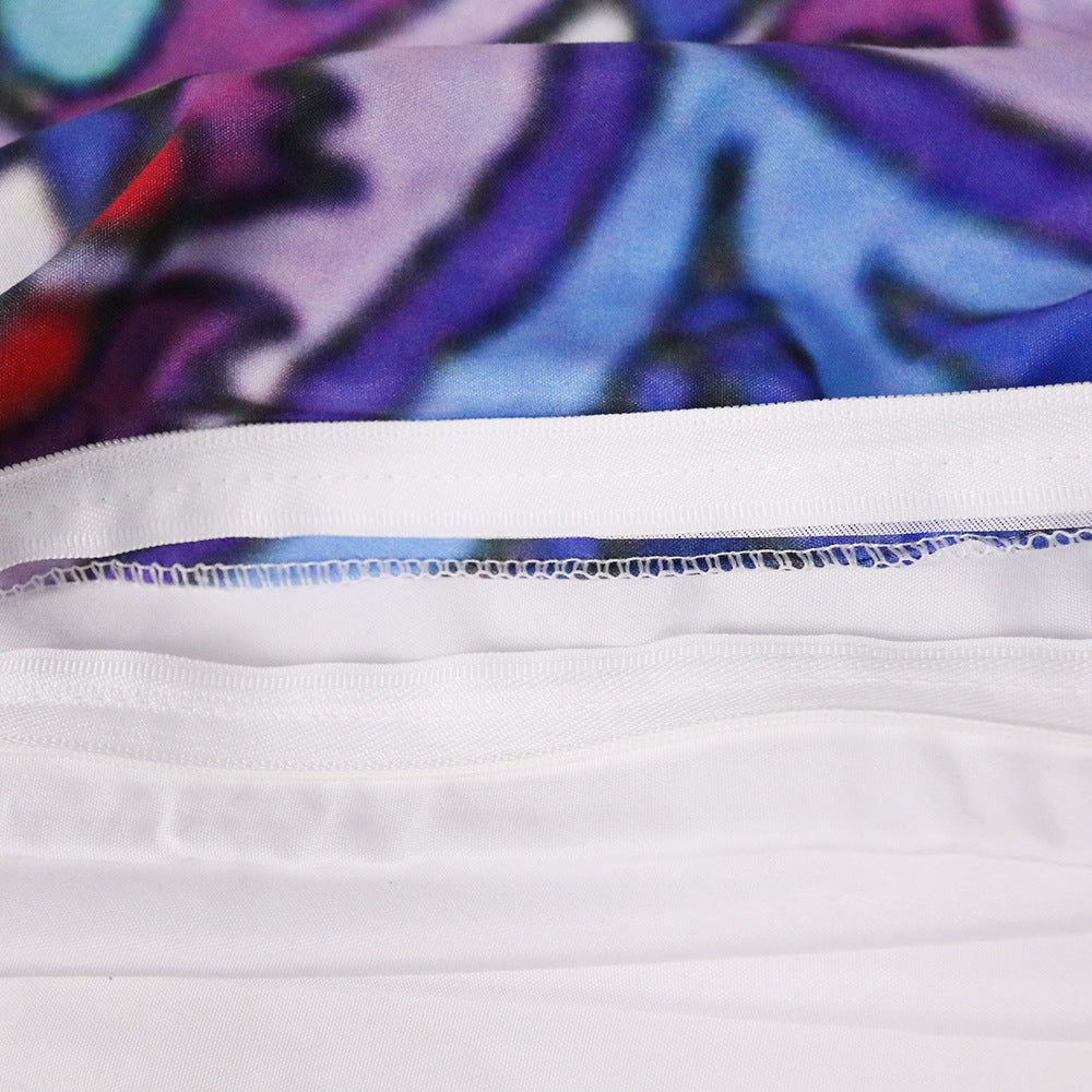 KTX-421011 Purple Red Quilt Cover Set with Pillow Shams - Multiple Sizes Available