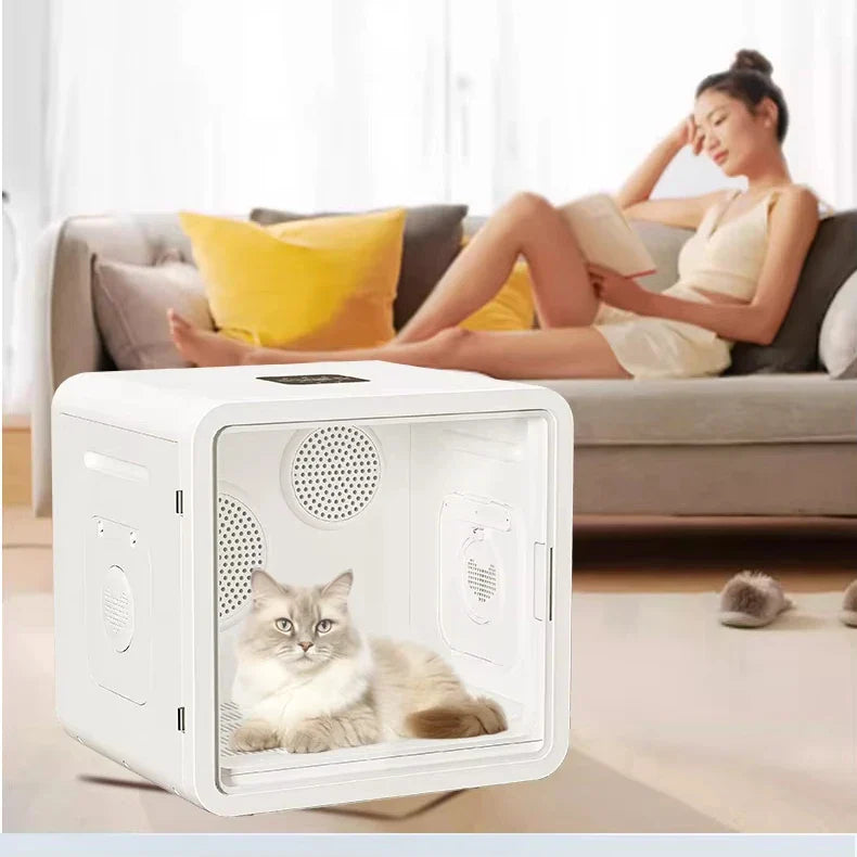 KTX-421587 Dual Motor 82L Automatic Pet Hair Dryer Box for Cats and Dogs - Eco-Friendly Indoor and Outdoor Grooming Solution