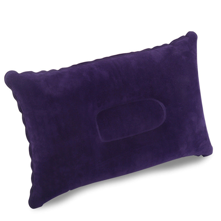 KTX-422163 Inflatable Travel Neck Pillow - Portable Jet Pillow for Adults and Kids, PVC Material, Blue and Black, 24x34.5cm