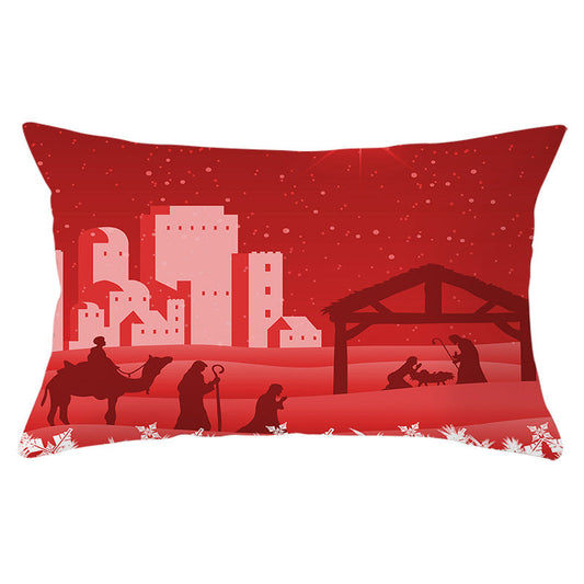 KTX-422163 Peach Skin Velvet Pillowcase, Digital Print, 30cm x 50cm, Single-Sided Design