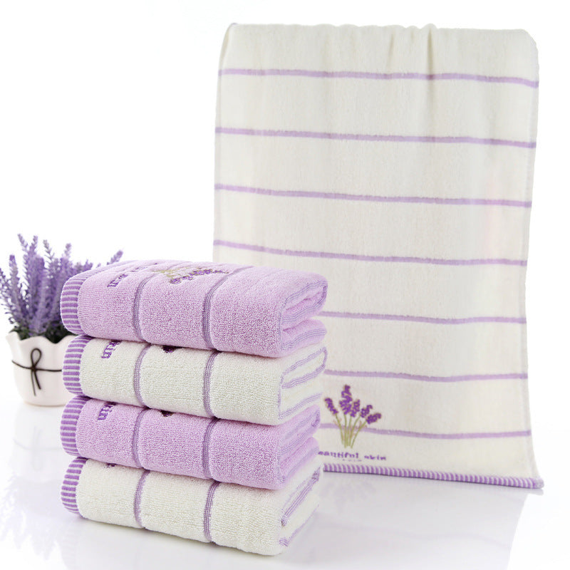 KTX-423059 Soft Pure Cotton Embroidered Face Towel - Quick Absorbency, Ideal for Gym & Travel, 34x74cm