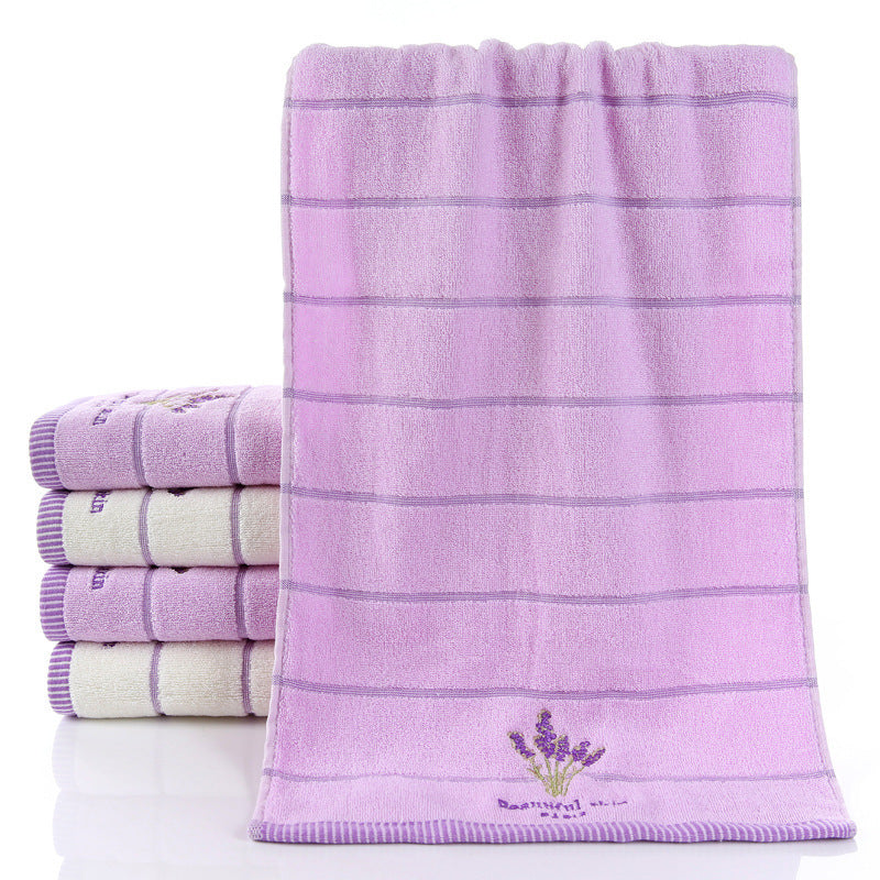 KTX-423059 Soft Pure Cotton Embroidered Face Towel - Quick Absorbency, Ideal for Gym & Travel, 34x74cm
