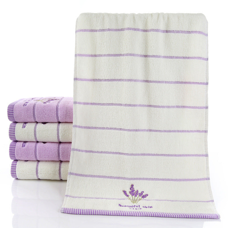 KTX-423059 Soft Pure Cotton Embroidered Face Towel - Quick Absorbency, Ideal for Gym & Travel, 34x74cm