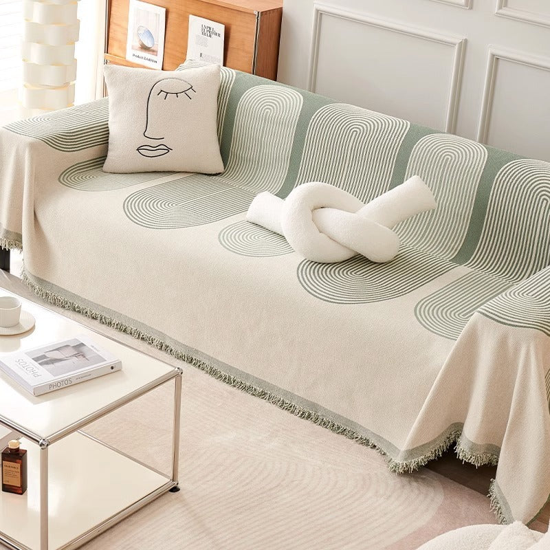 KTX-424403 Universal Chenille Sofa Cover in Stripes - Multiple Sizes Available