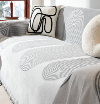 KTX-424403 Universal Chenille Sofa Cover in Stripes - Multiple Sizes Available