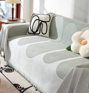 KTX-424403 Universal Chenille Sofa Cover in Stripes - Multiple Sizes Available