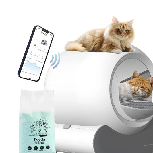 KTX-424915 Smart WiFi-Controlled Self-Cleaning Cat Litter Box with Dust-Free Design and Large Capacity