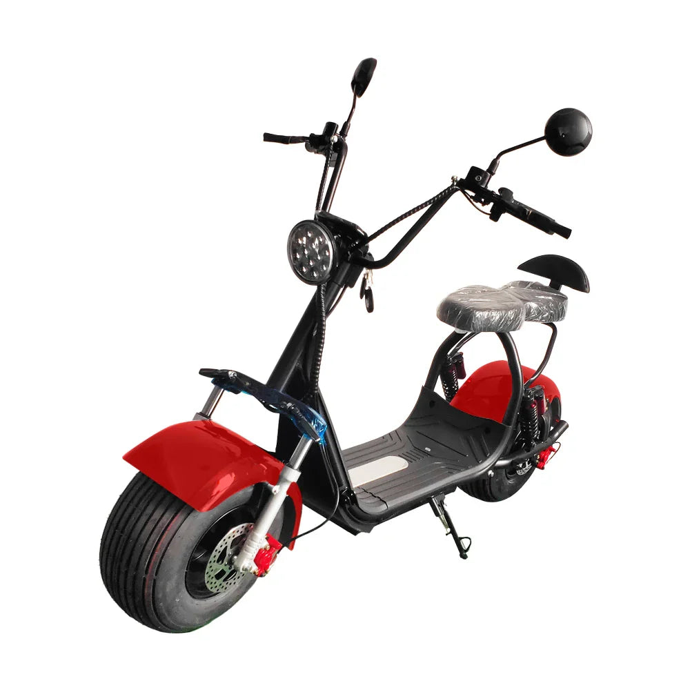 KTX-424979 Electric Two-Wheel Scooter HS2 with Fat Tires and Dual Seats, 2000W Motor, 60V, Max Speed under 40 km/h