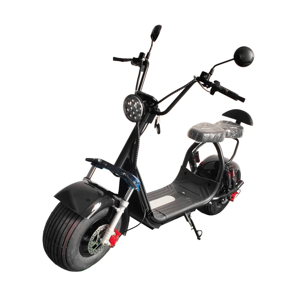 KTX-424979 Electric Two-Wheel Scooter HS2 with Fat Tires and Dual Seats, 2000W Motor, 60V, Max Speed under 40 km/h