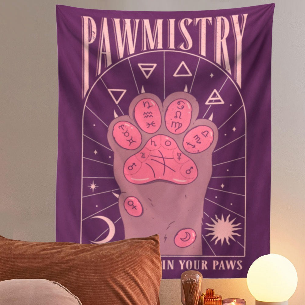 KTX-426259 Cat's Claw Tarot Tapestry - Nordic Design, Made from 91%-100% Polyester Fiber, Machine-Woven Finished Product