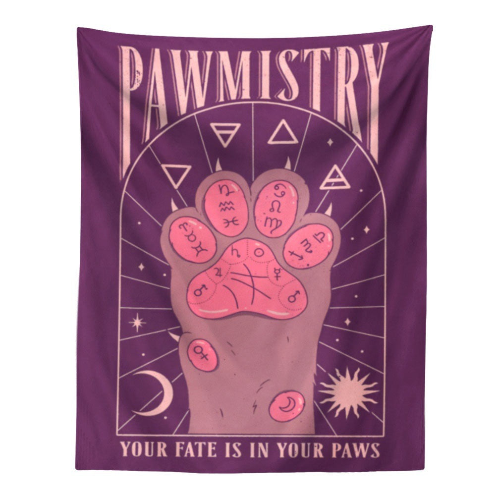 KTX-426259 Cat's Claw Tarot Tapestry - Nordic Design, Made from 91%-100% Polyester Fiber, Machine-Woven Finished Product