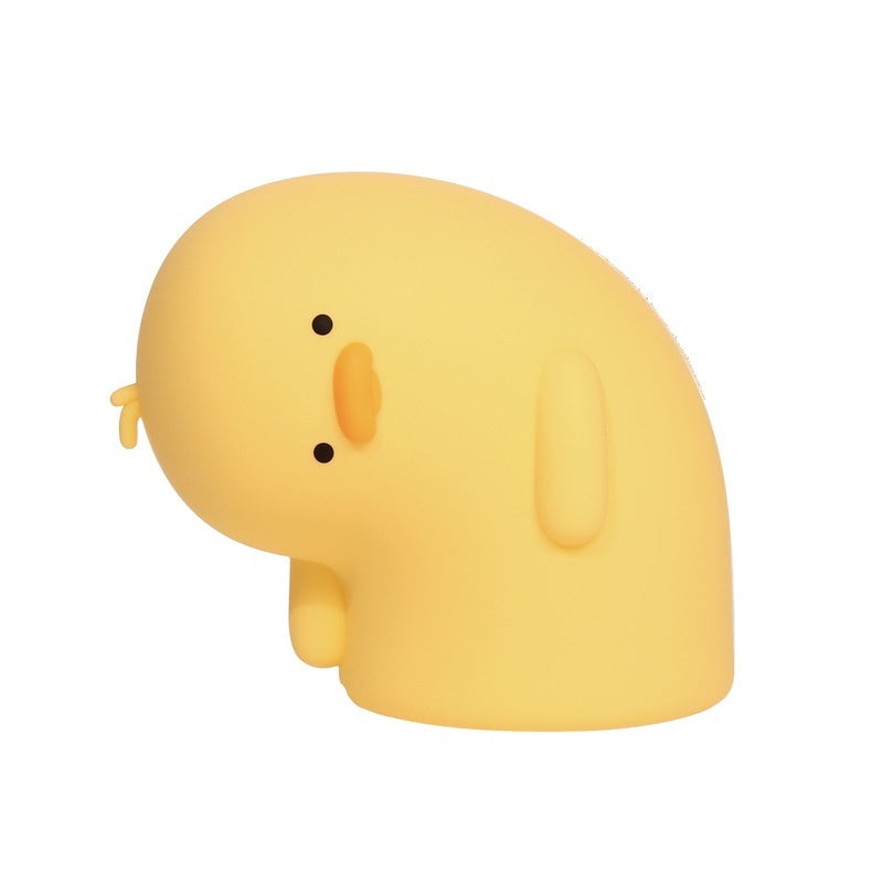 KTX-426707 Cute Silicone Duck LED Night Light - USB Rechargeable Touch Mood Lamp for Kids and Adults, Auto-Off Timer, Soft Bedside Decor