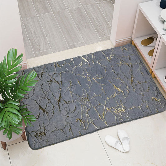 KTX-426835 Plush Rabbit Fur Carpet with Marble Texture - Hand Washable, Multiple Sizes and Colors Available