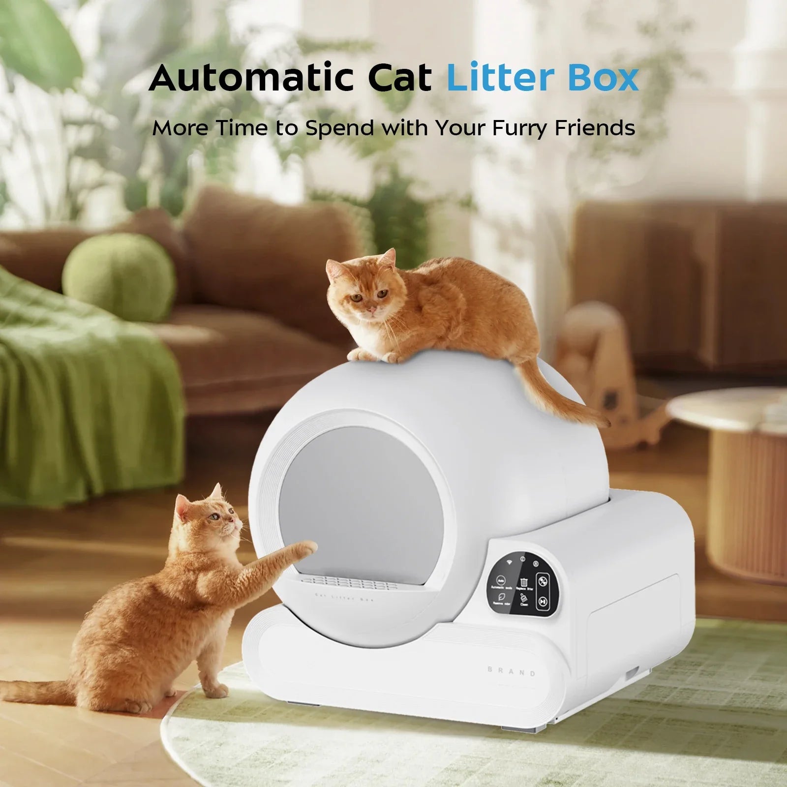 KTX-428371 Automatic 70L Wi-Fi Controlled Self-Cleaning Cat Litter Box with Dust-Free Design