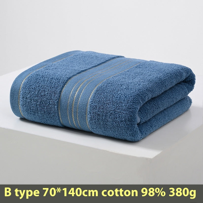 KTX-428499 Portable Solid Color Pure Cotton Towel - 70x140CM in Blue, Coffee, Yellow