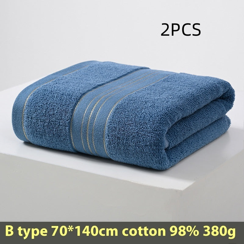 KTX-428499 Portable Solid Color Pure Cotton Towel - 70x140CM in Blue, Coffee, Yellow
