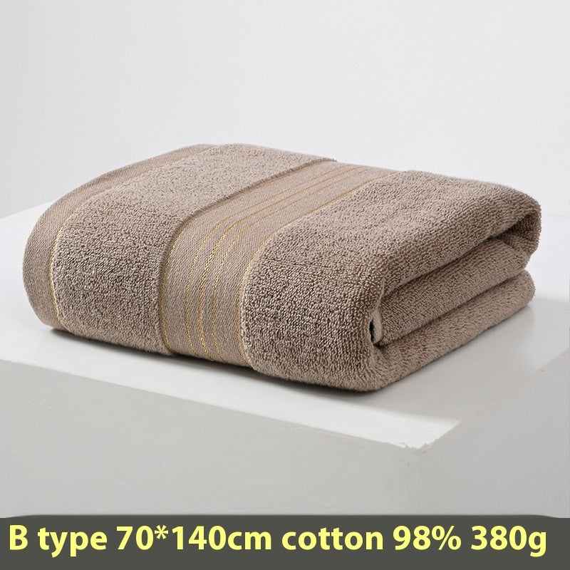 KTX-428499 Portable Solid Color Pure Cotton Towel - 70x140CM in Blue, Coffee, Yellow