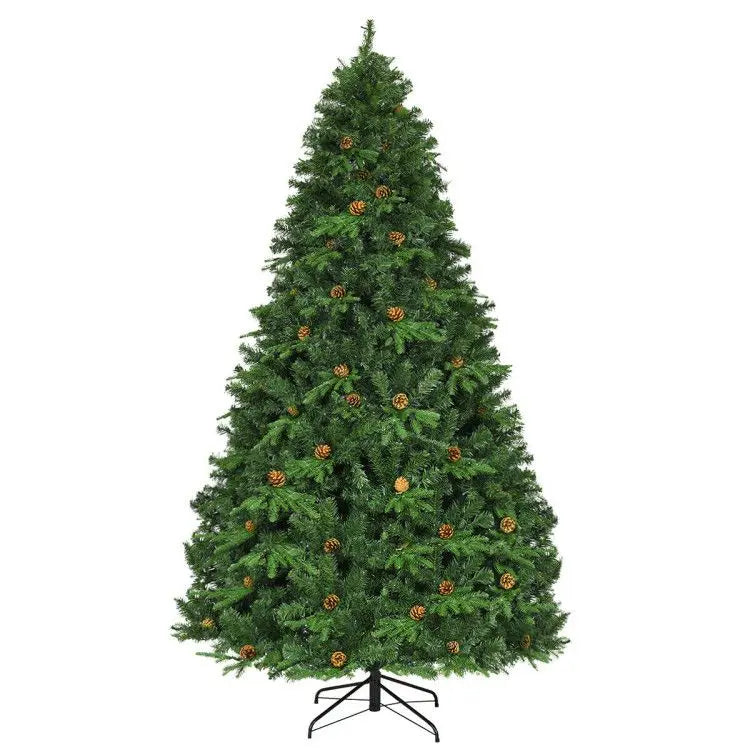 KTX-428691 8 Feet Artificial Christmas Tree with LED Lights and Pine Cone Accents