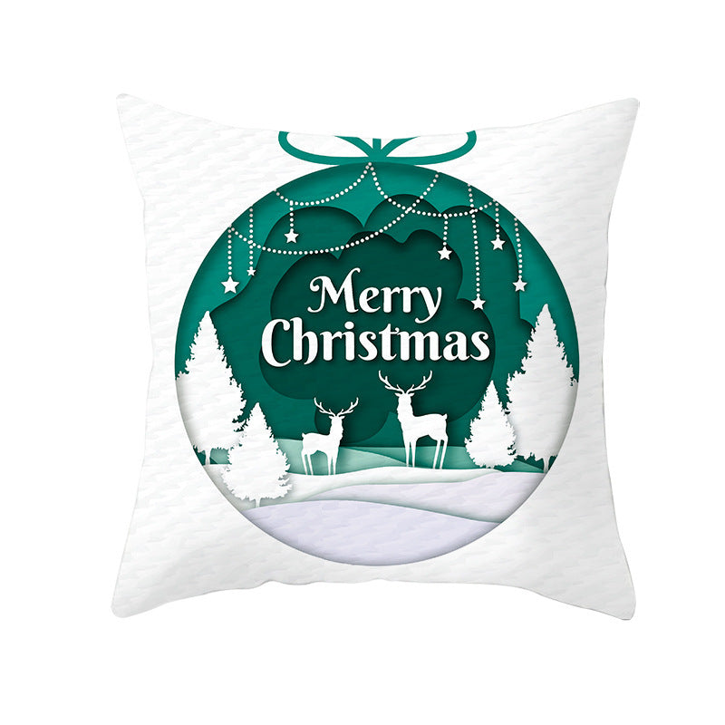 KTX-429139 Christmas Decorative Pillow Cover - Nordic Style Peach Fabric, 45 x 45 cm, Multiple Patterns Available