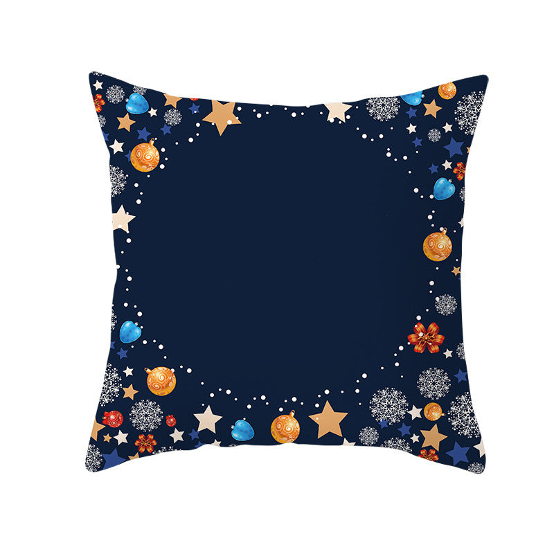 KTX-429139 Christmas Decorative Pillow Cover - Nordic Style Peach Fabric, 45 x 45 cm, Multiple Patterns Available