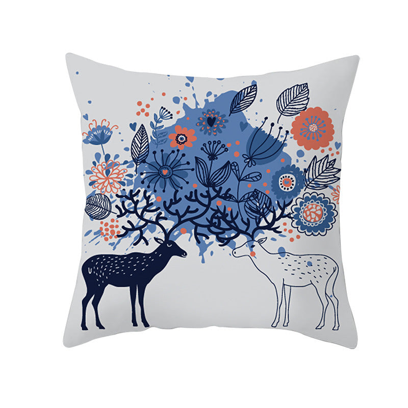 KTX-429139 Christmas Decorative Pillow Cover - Nordic Style Peach Fabric, 45 x 45 cm, Multiple Patterns Available