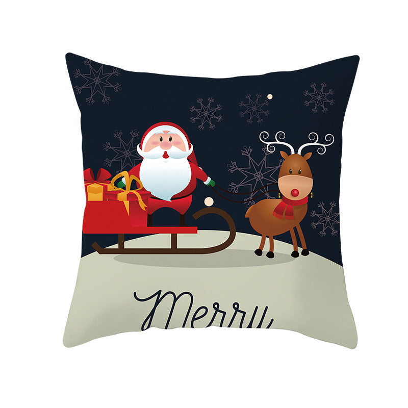 KTX-429139 Christmas Decorative Pillow Cover - Nordic Style Peach Fabric, 45 x 45 cm, Multiple Patterns Available