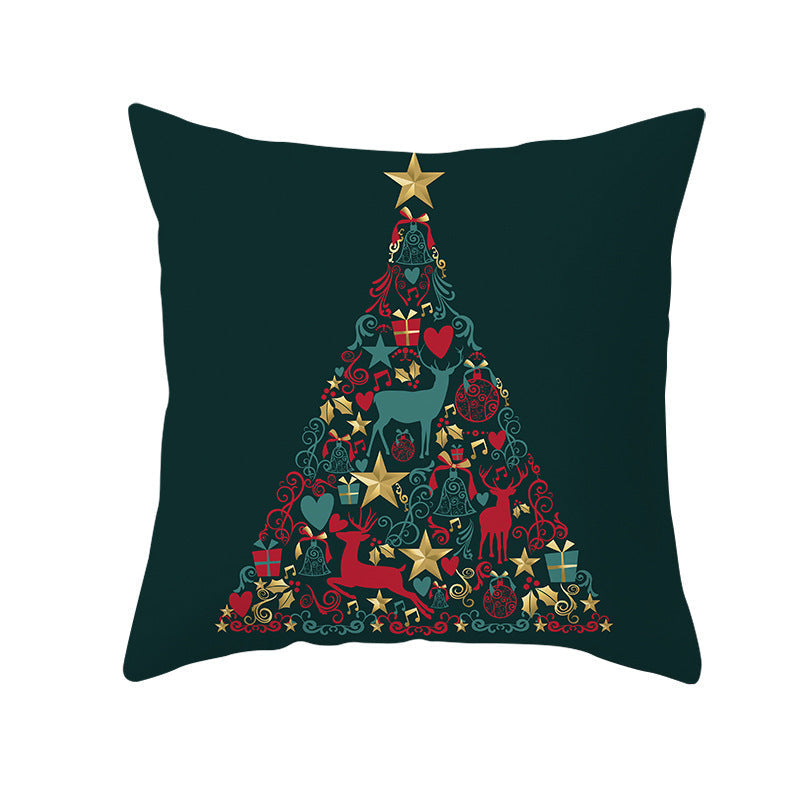 KTX-429139 Christmas Decorative Pillow Cover - Nordic Style Peach Fabric, 45 x 45 cm, Multiple Patterns Available