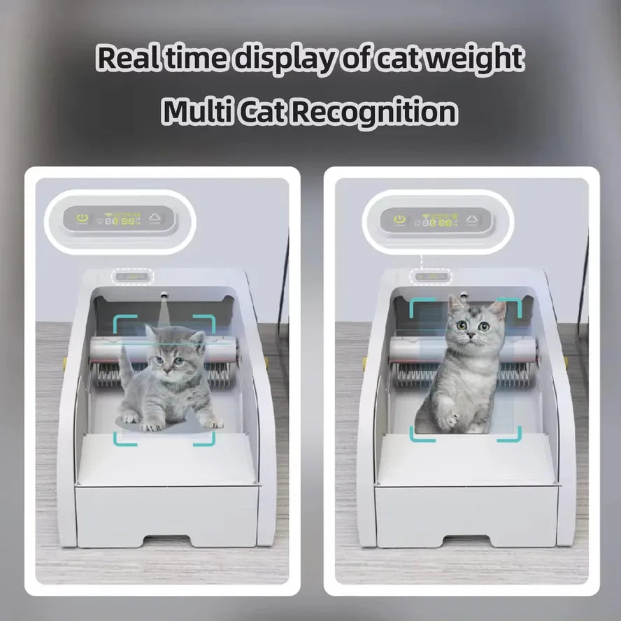 KTX-429843 Smart Self-Cleaning Cat Litter Box with APP Control and Included Poop Bags
