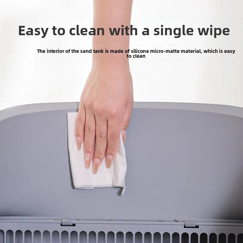 KTX-431827 Automatic Cat Litter Box with Odor Control and Easy Clean Design, 65L Capacity, Eco-Friendly Plastic