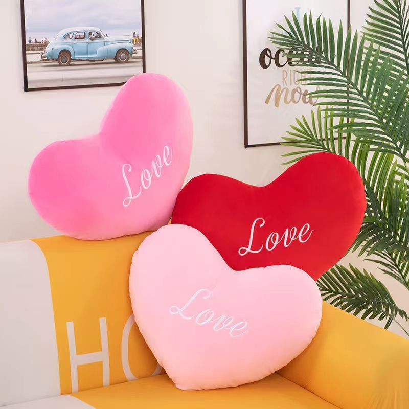 KTX-432339 Personalized Love Pillow for Girls in Red, Pink, and Rose - Various Heights Available