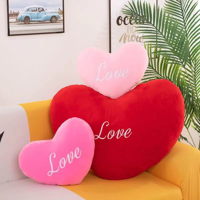 KTX-432339 Personalized Love Pillow for Girls in Red, Pink, and Rose - Various Heights Available