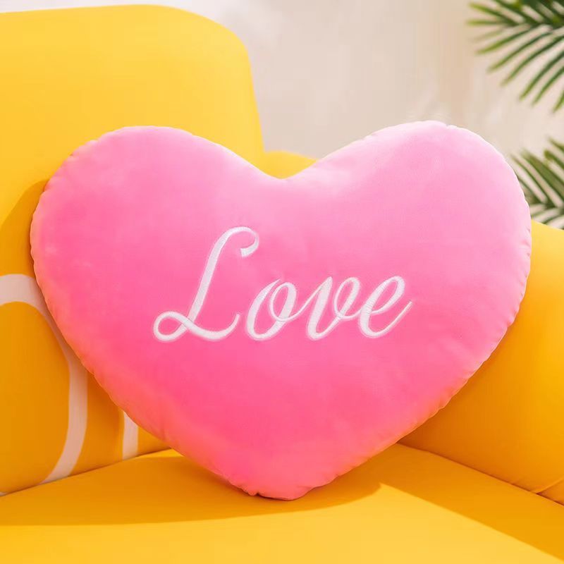 KTX-432339 Personalized Love Pillow for Girls in Red, Pink, and Rose - Various Heights Available