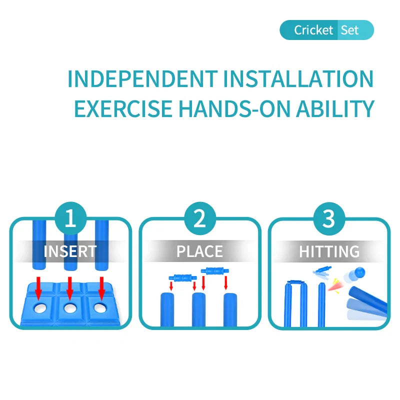 KTX-432787 Cricket Outdoor Sport Toy Set for Children Aged 3+ - Lightweight, Portable Fun for Active Play