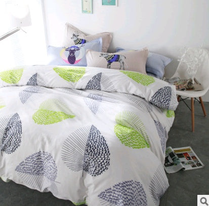 KTX-432851 Cotton Four-Piece Fashion Bedding Set with Personalized Design and Paint Printing