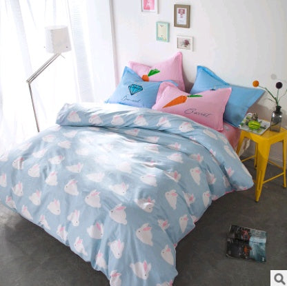 KTX-432851 Cotton Four-Piece Fashion Bedding Set with Personalized Design and Paint Printing